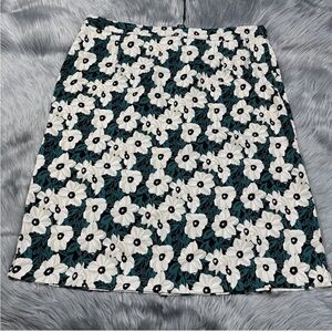 Who What Wear Black and White Floral Pencil Skirt
